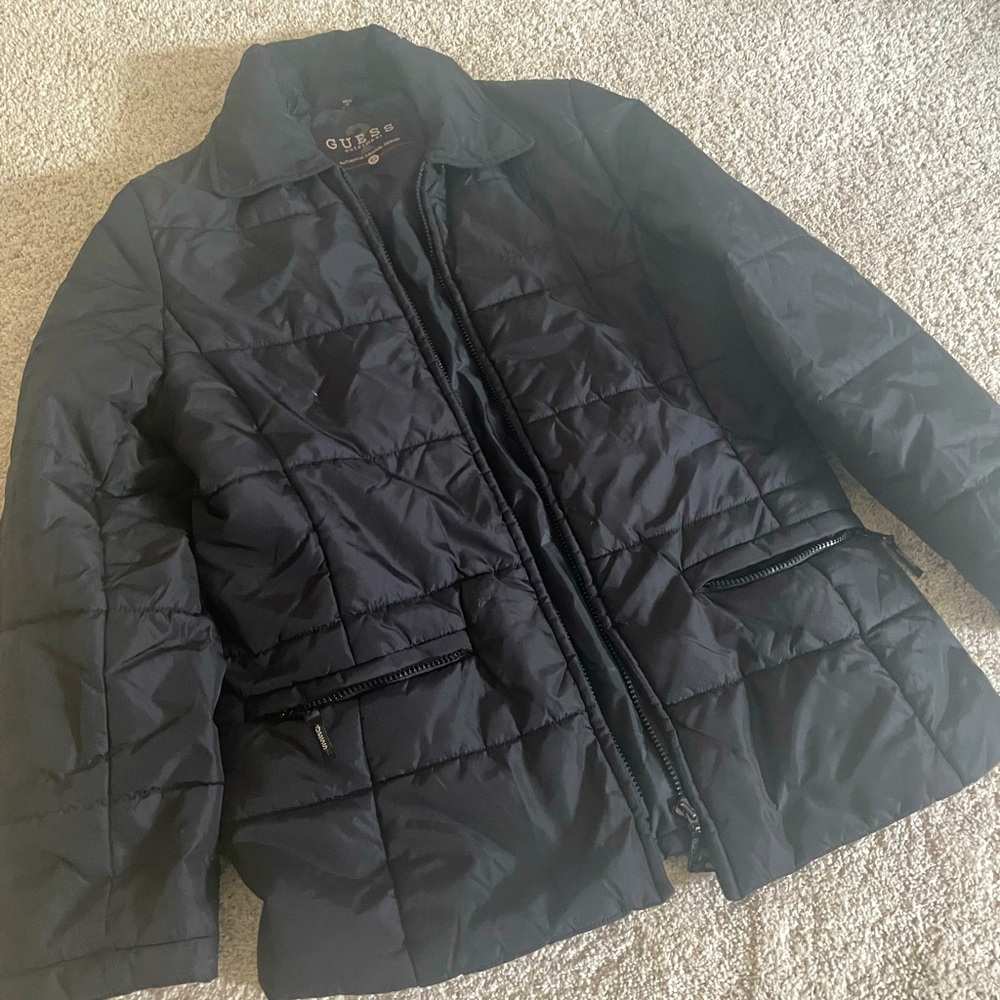 Guess winter jacket, black,  size Small.